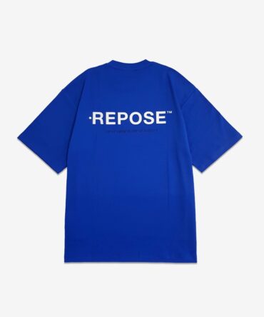 REPOSE MIDDLE LOGO BLUE TEE