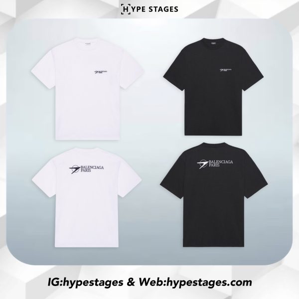 BALENCIAGA EMBROIDERY ARROW LOGO TEE