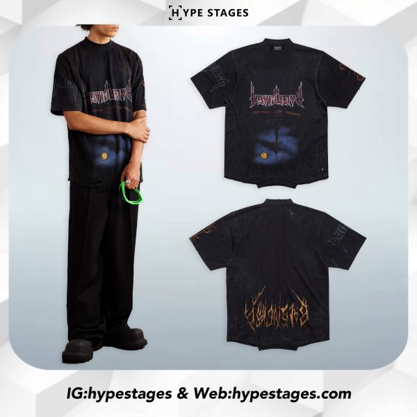 BALENCIAGA PARIS TOWER MOON UPSIDE DOWN TEE