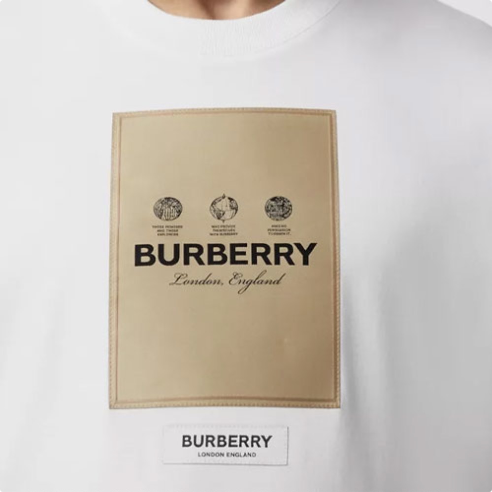 BURBERRY LABEL APPLIQUÉ COTTON TEE - Image 5