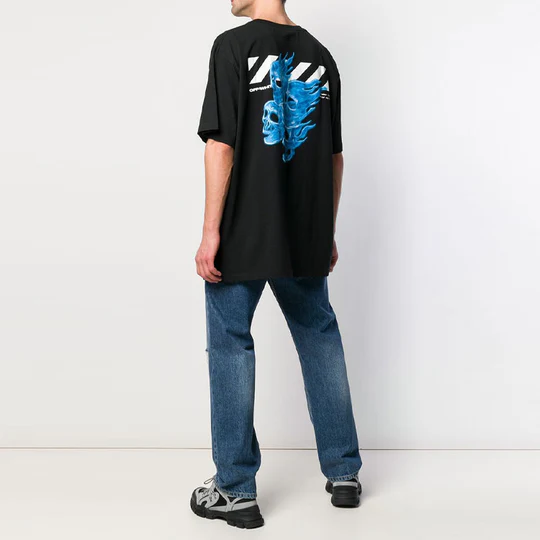 OFFWHITE DIAGONAL SKULLS OVERSIZE TEE - Image 3