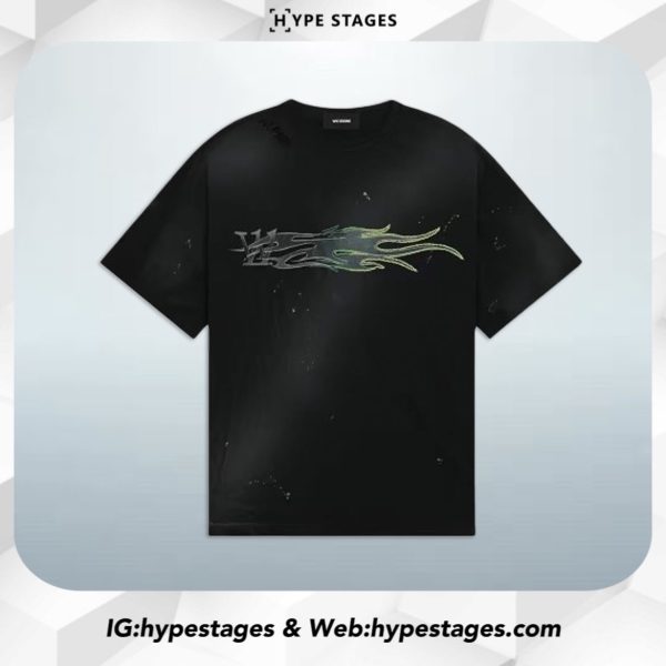 WE11DONE METALLIC PRINT TEE