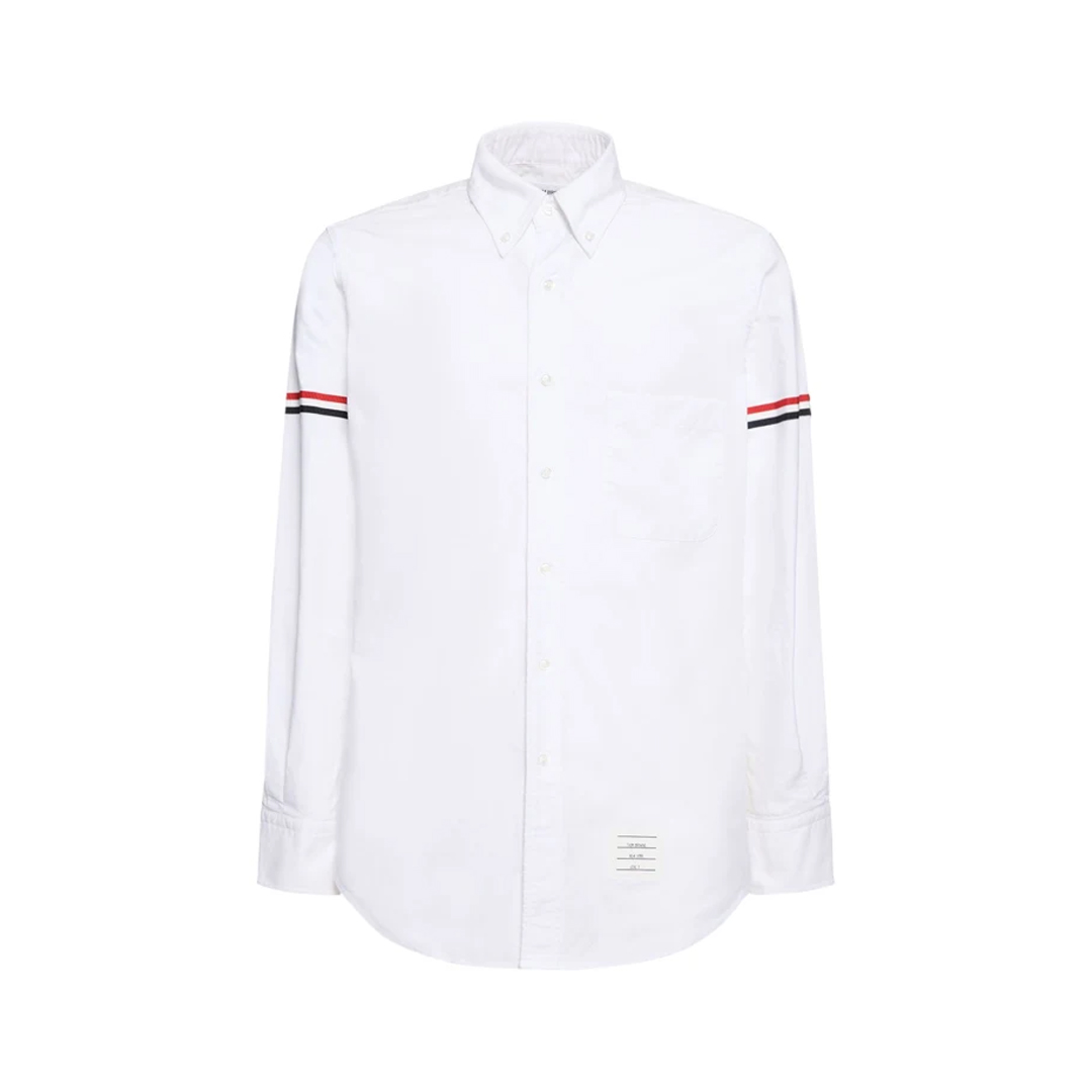 THOM BROWNE THREE STRIPE LONG SLEEVE SHIRT - Image 4