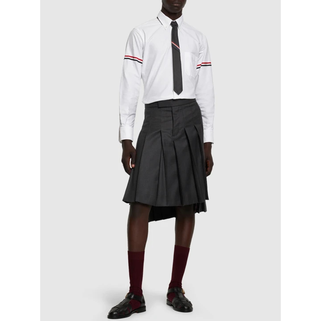 THOM BROWNE THREE STRIPE LONG SLEEVE SHIRT - Image 2