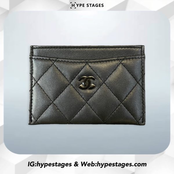 CHANEL CARD HOLDER WITH LAMB SKIN