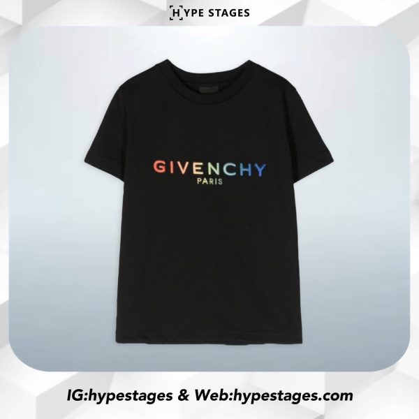 GIVENCHY EMBROIDERY RAINBOW LOGO TEE