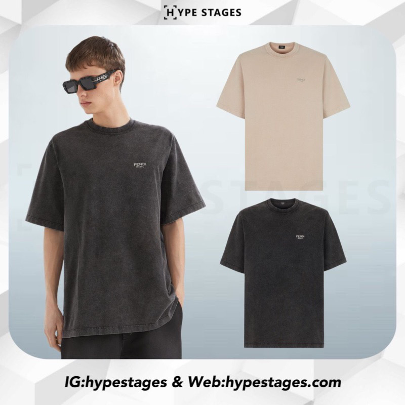 FENDI VINTAGE WASHED MINI LOGO TEE