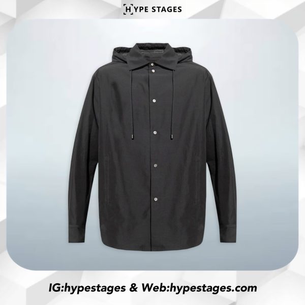 LOEWE HOODED COTTON LONG SLEEVE SHIRT