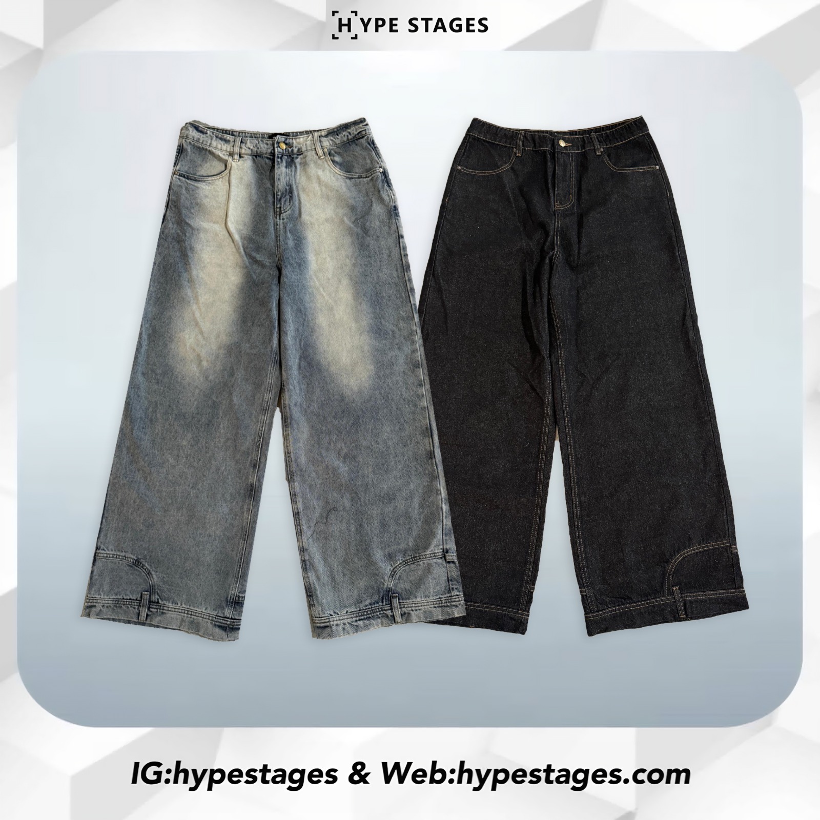 THE 3% UPSIDE DOWN WASHED JEANS