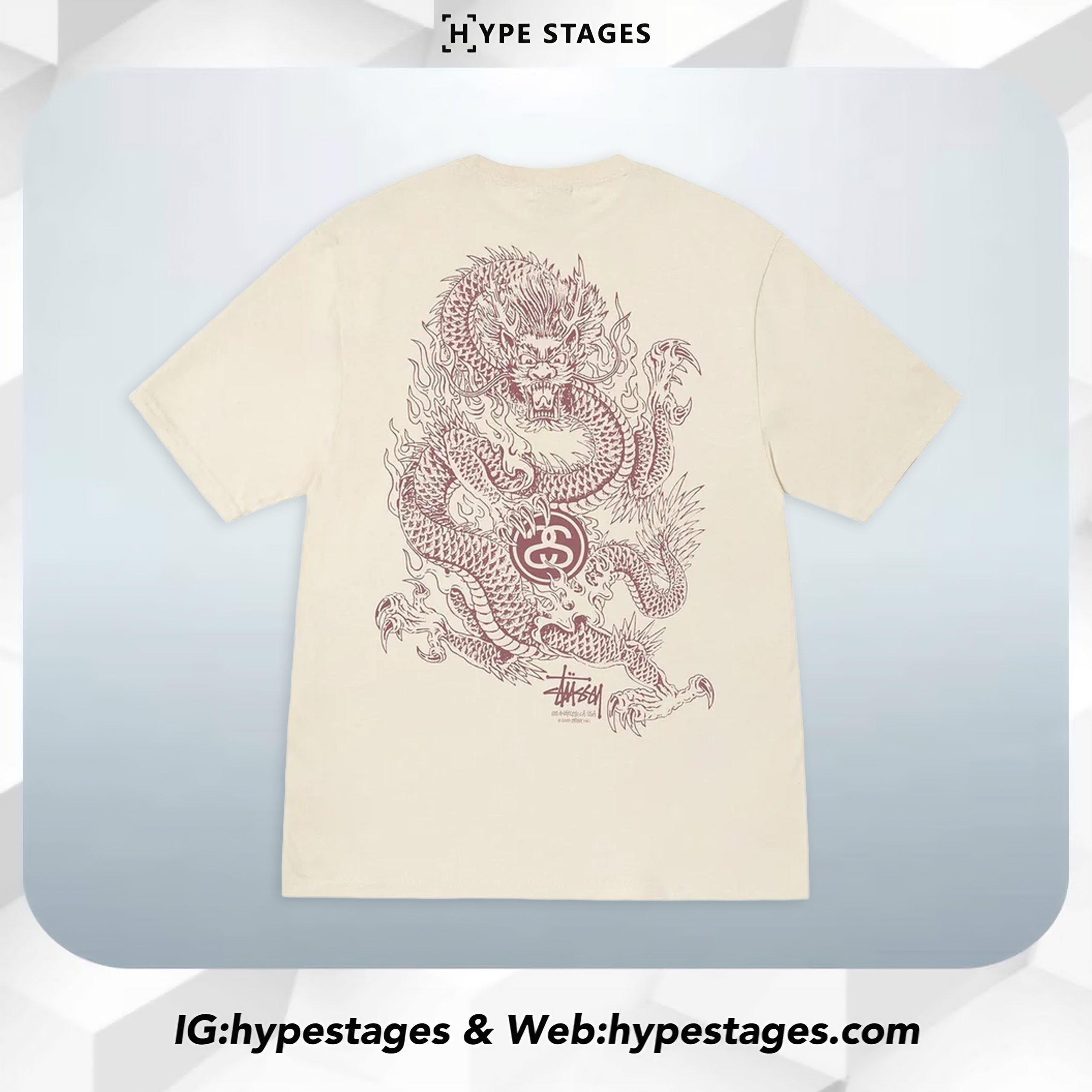 STUSSY DRAGON LOGO TEE