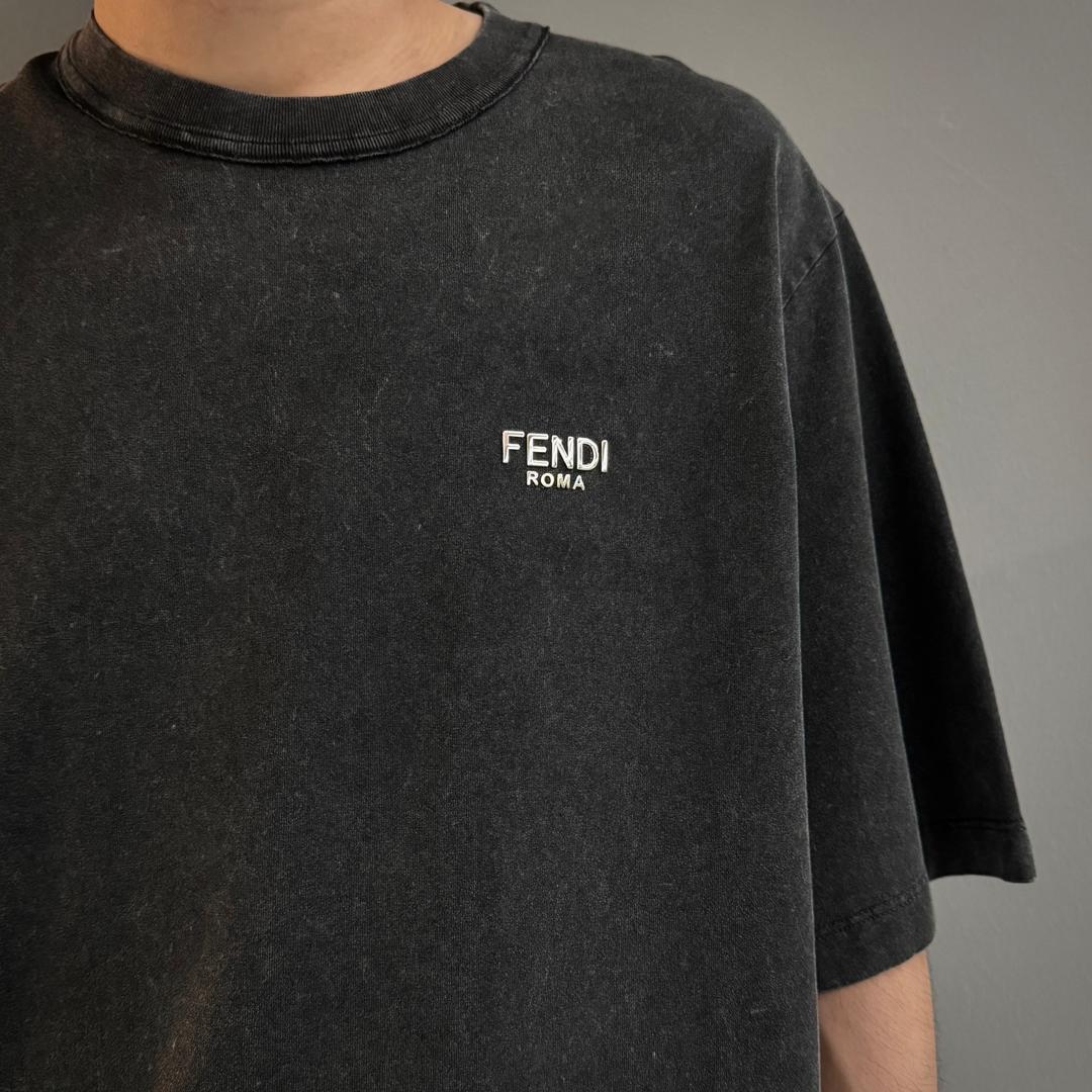FENDI VINTAGE WASHED MINI LOGO TEE - Image 4