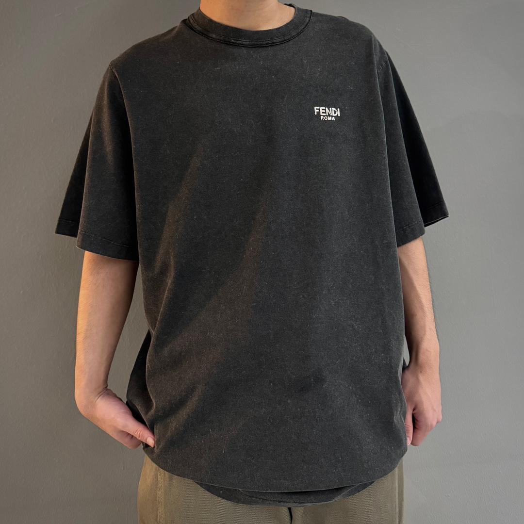 FENDI VINTAGE WASHED MINI LOGO TEE - Image 3