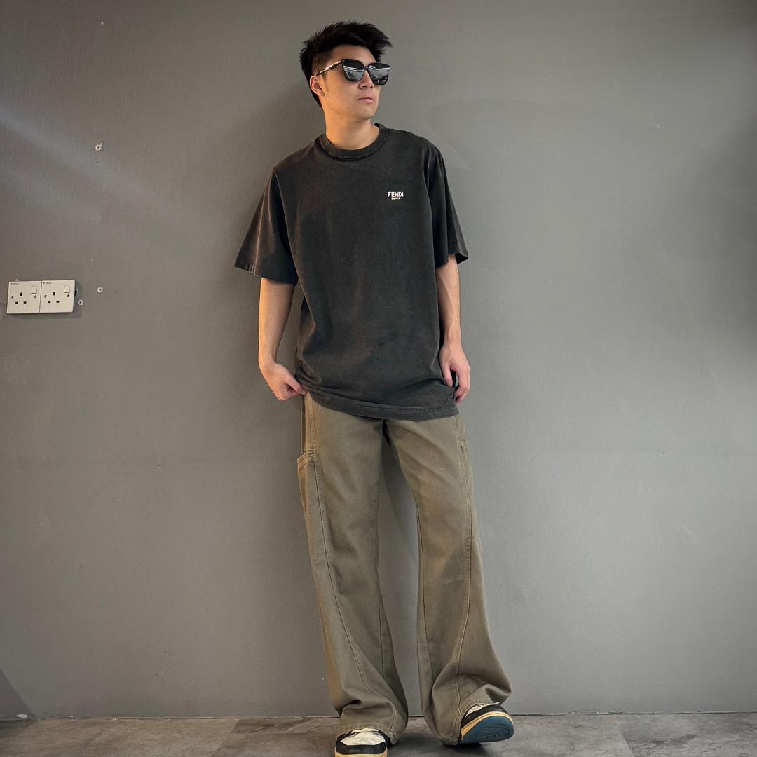 FENDI VINTAGE WASHED MINI LOGO TEE - Image 2