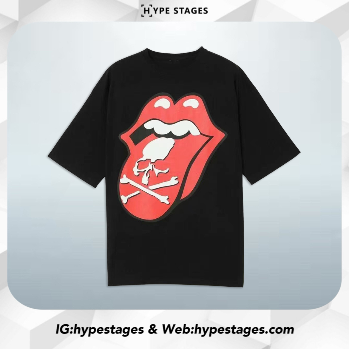 MASTERMIND X ROLLING STONE BIG TONGUE TEE