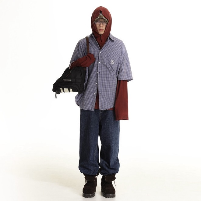 MASONPRINCE EMBROIDERY LOGO BLUE SHIRT - Image 2