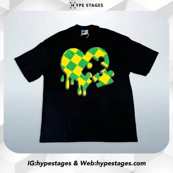 YADCREW ICE CREAM DISSOLVED LOVE CHECKERBOARD TEE