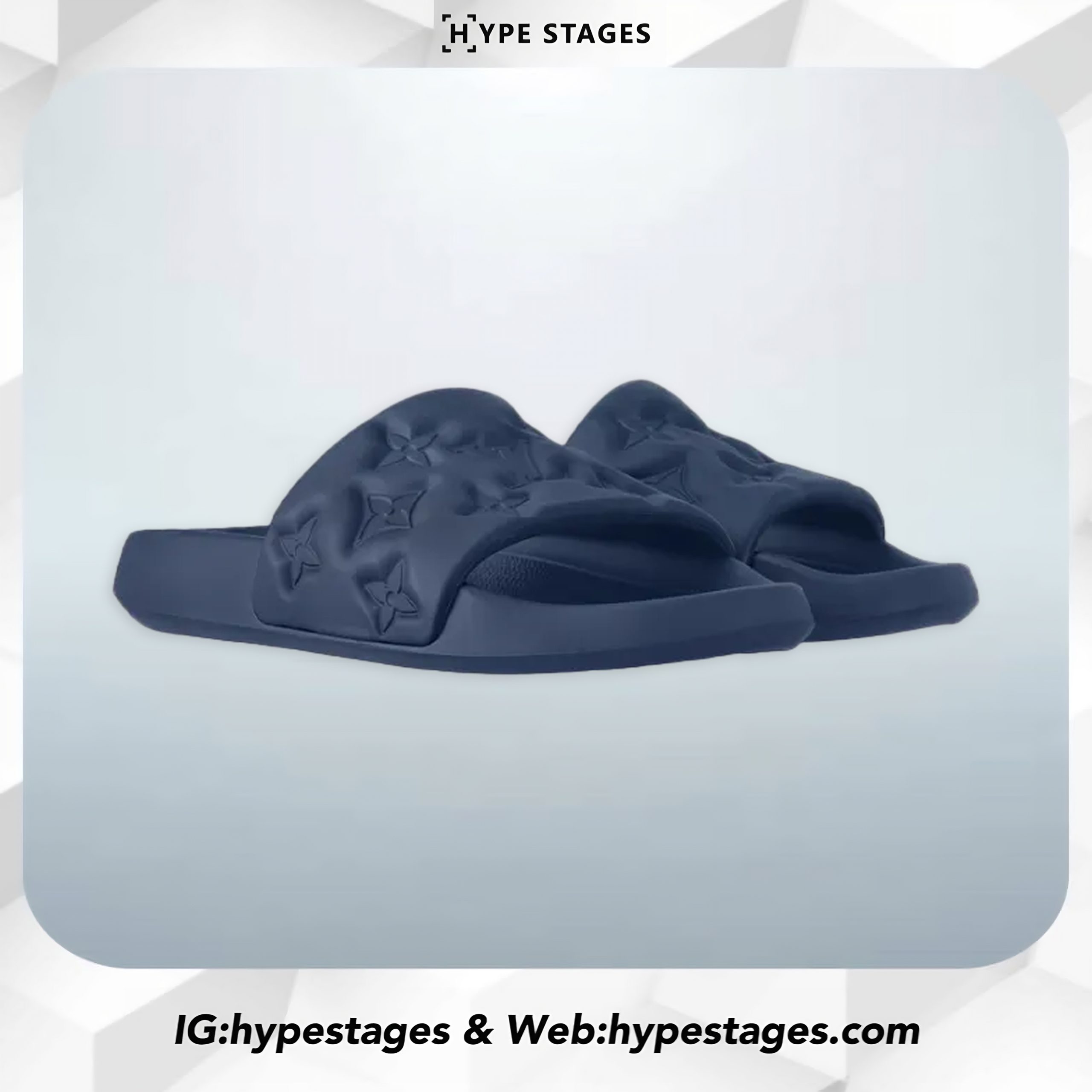 LV NAVY BLUE WATERFRONT MULE