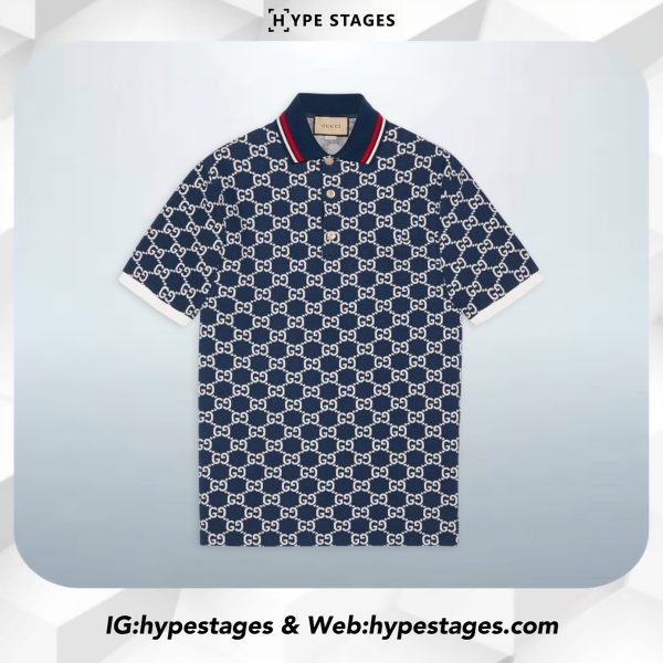 GUCCI GG JACQUARD COTTON POLO