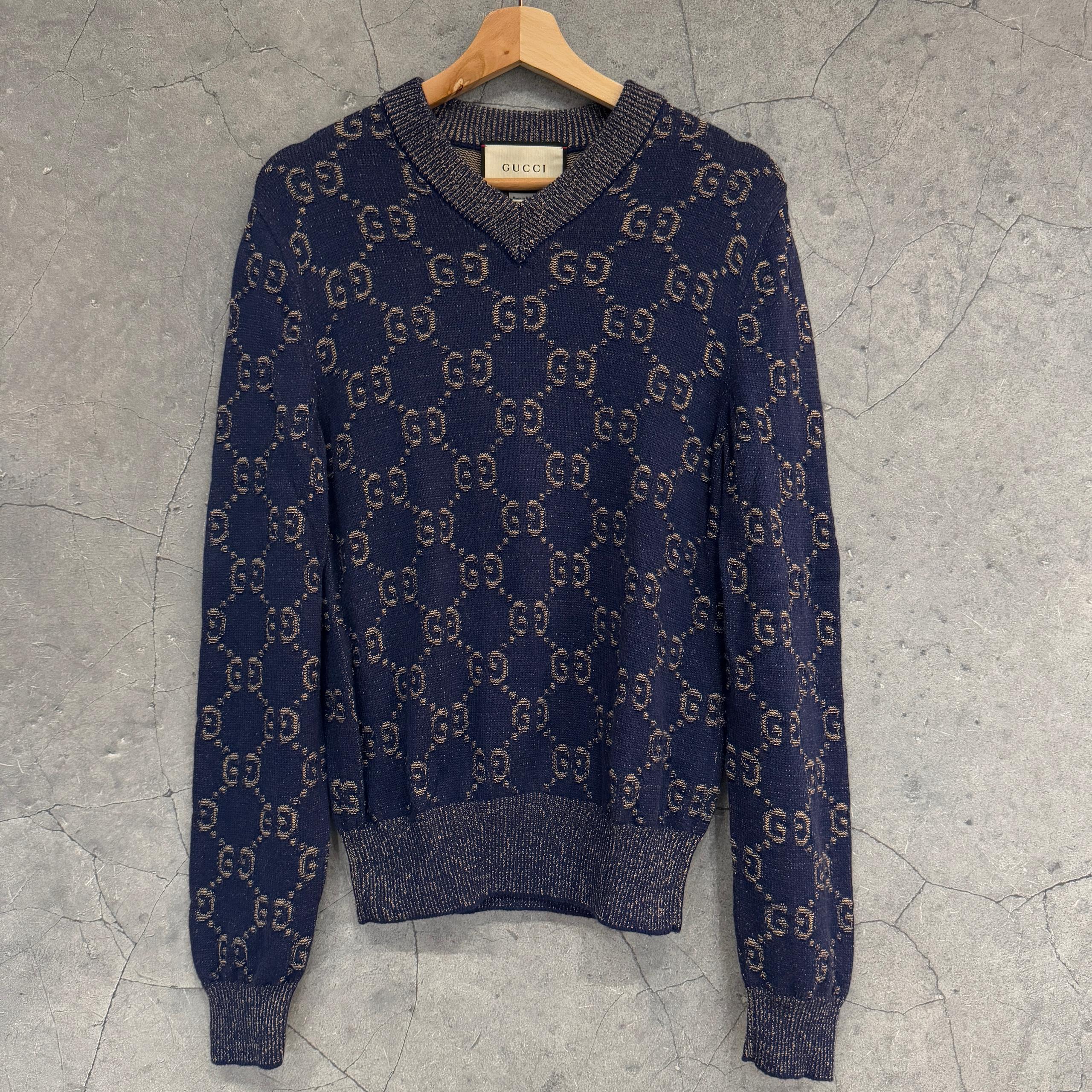 GUCCI GG JACQUARD VNECK SWEATER - USED - Image 2