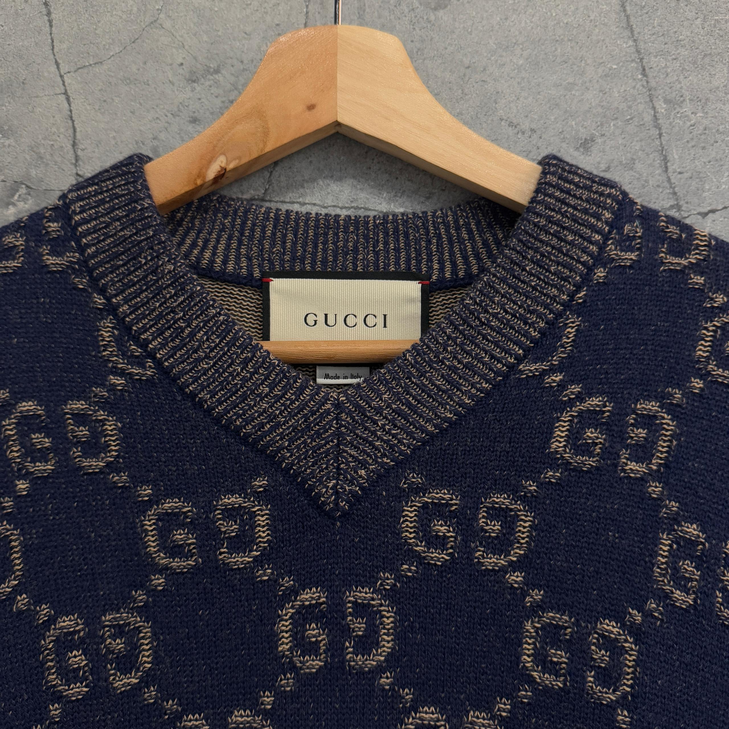 GUCCI GG JACQUARD VNECK SWEATER - USED - Image 3