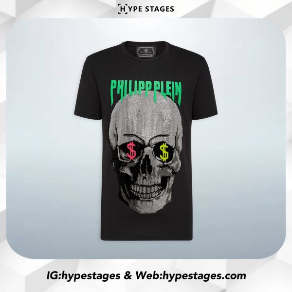 PHILIPP PLEIN DOLLAR RHINESTONE SKULL TEE