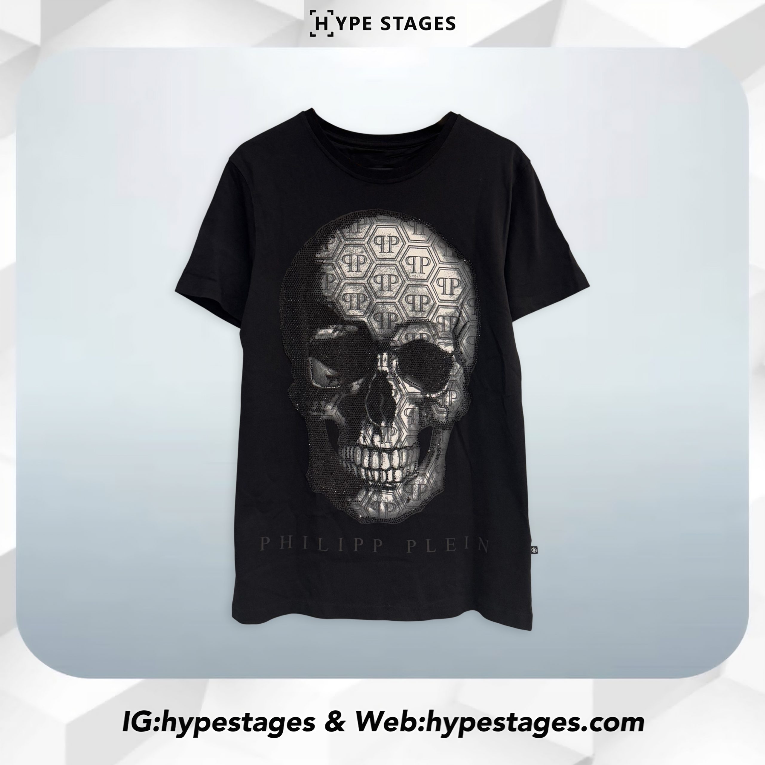 PHILIPP PLEIN MONOGRAM SKULL TEE - USED