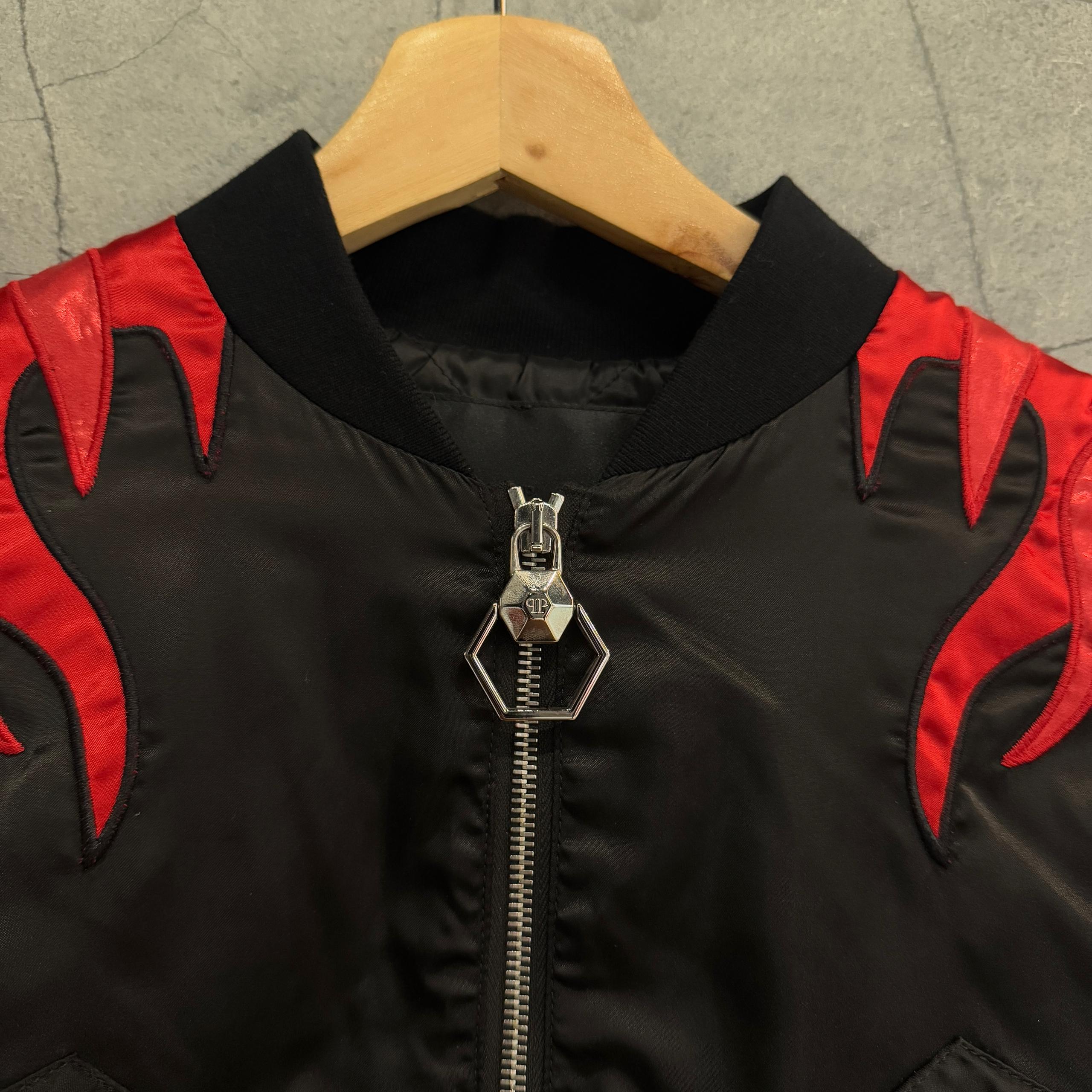 PHILIPP PLEIN RED FLAME BOMBER JACKET - USED - Image 3