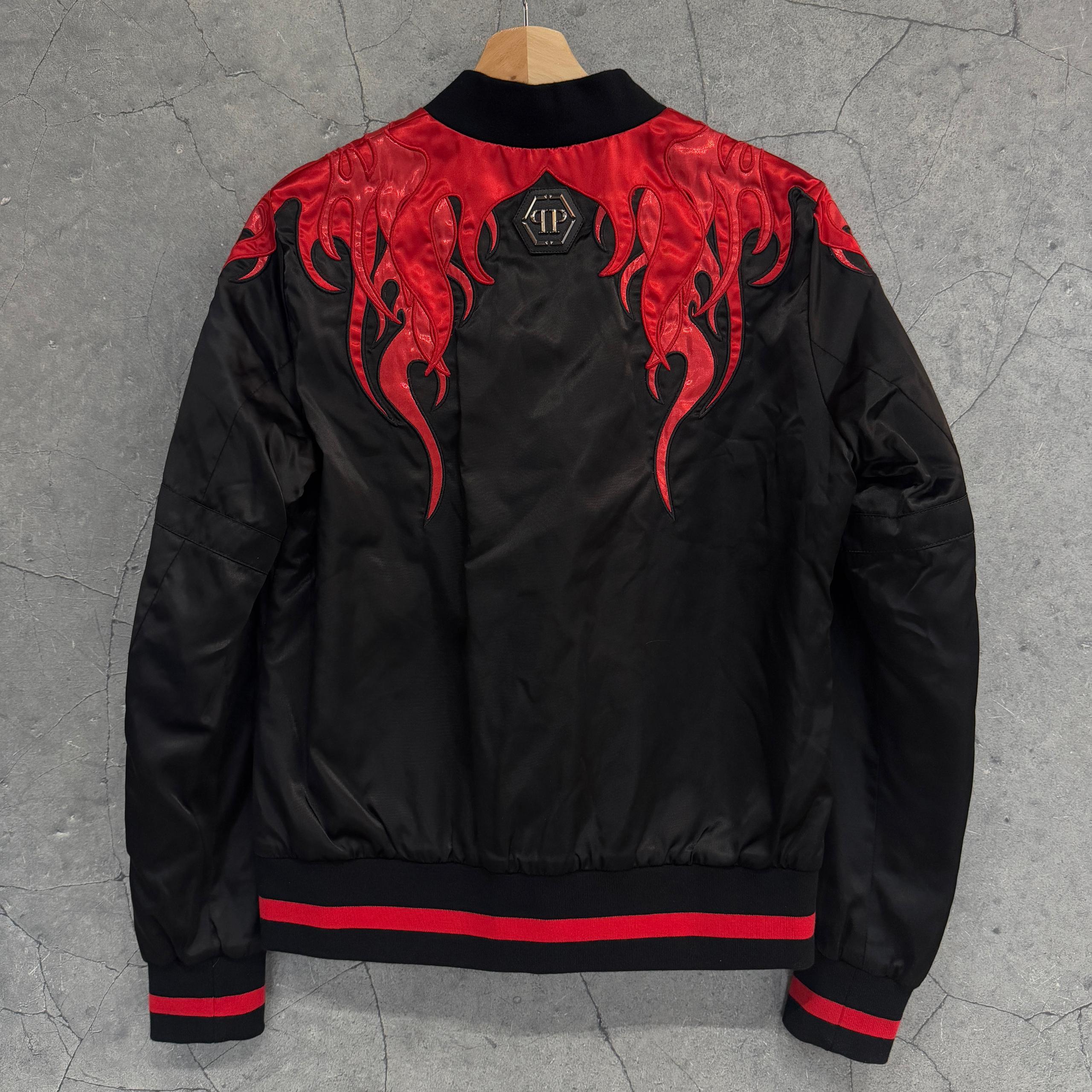 PHILIPP PLEIN RED FLAME BOMBER JACKET - USED - Image 5