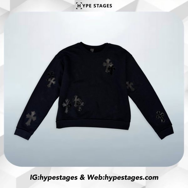 CHROME HEART LEATHER PATCH SWEATER