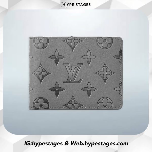 LOUIS VUITTON MONOGRAM SHADOW GREY LEATHER WALLET - USED