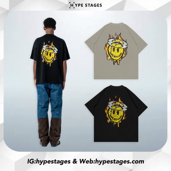 WHOCARES DISTRESSED SMILEY TEE