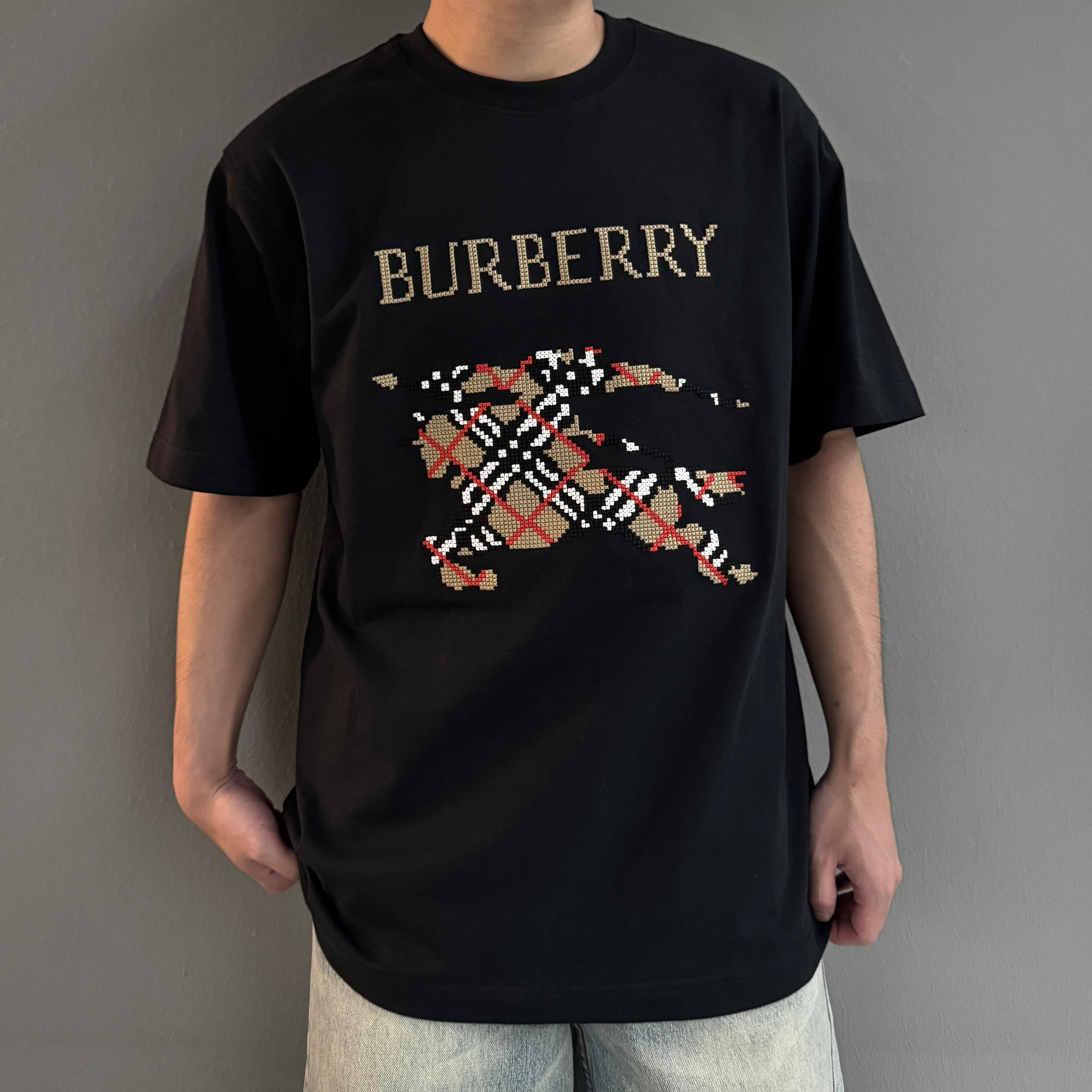 BURBERRY COTTON CROSS STITCH EKD COTTON TEE - Image 3