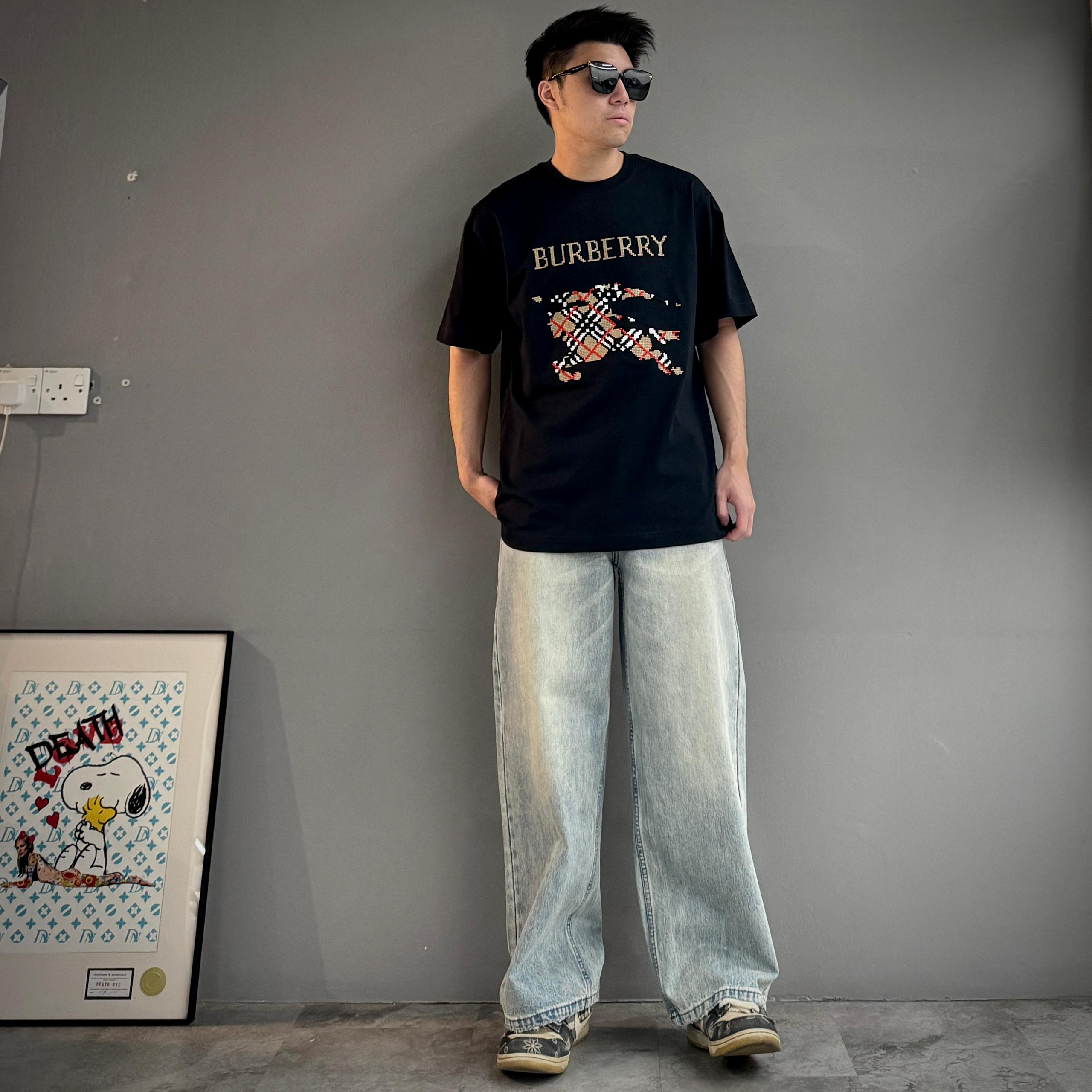 BURBERRY COTTON CROSS STITCH EKD COTTON TEE - Image 2
