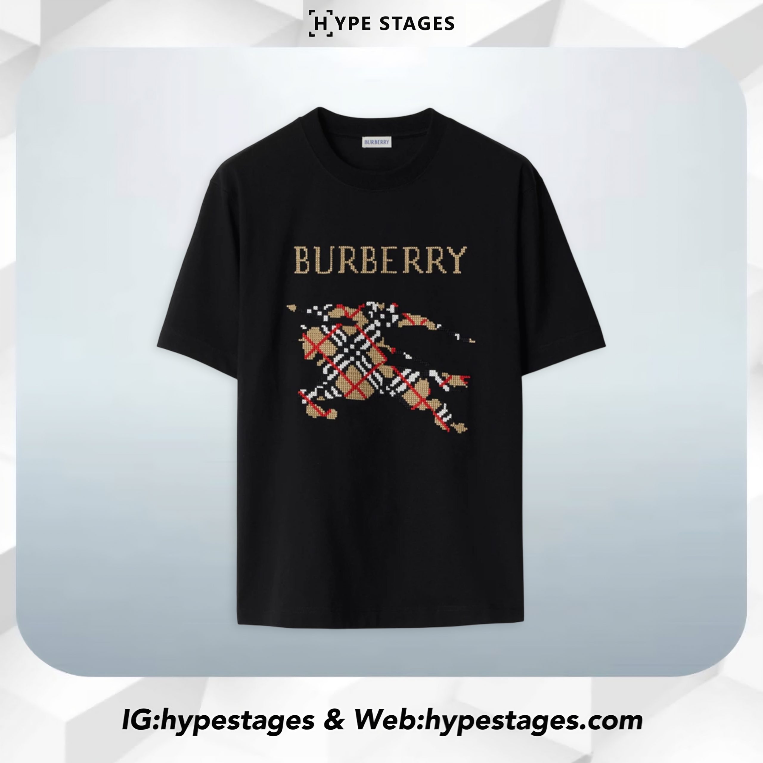 BURBERRY COTTON CROSS STITCH EKD COTTON TEE