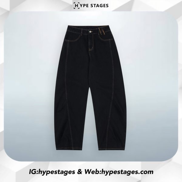 MEDM DARK WASHED DENIM BALLOON JEANS