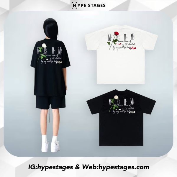 MEDM ROSE BACK LOGO TEE