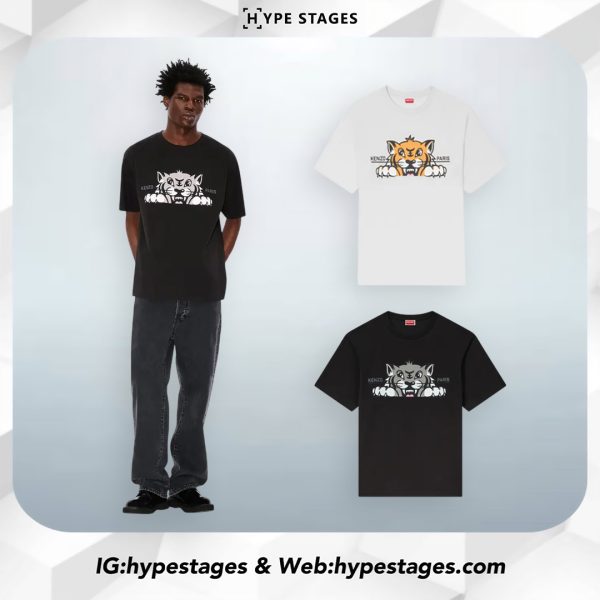 KENZO HAPPY TIGER EMBROIDERY TEE