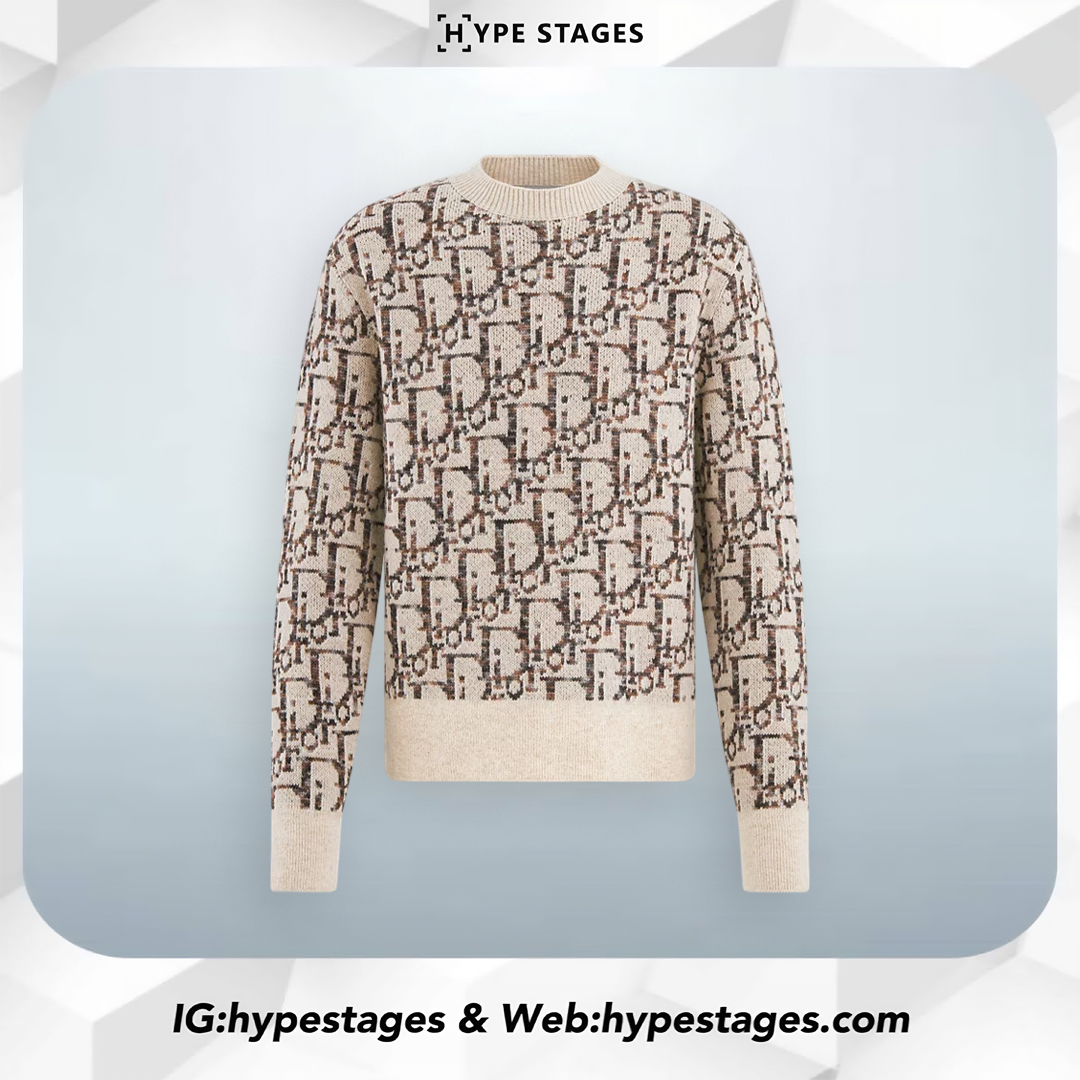 DIOR WOOL JACQUARD OBLIQUE SWEATER