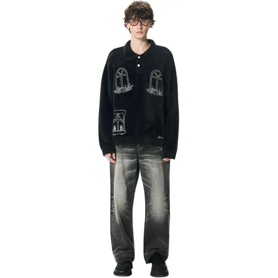 GOODBRAND WINDOW GRAPHIC FUR SWEATER - Image 2