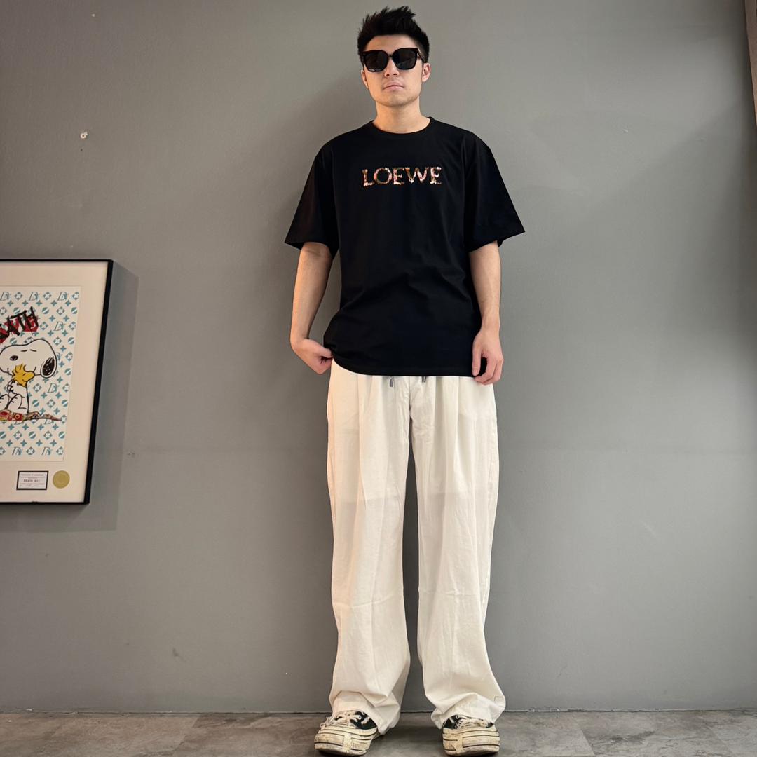 LOEWE COTTON EMBROIDERY LOGO TEE - Image 2