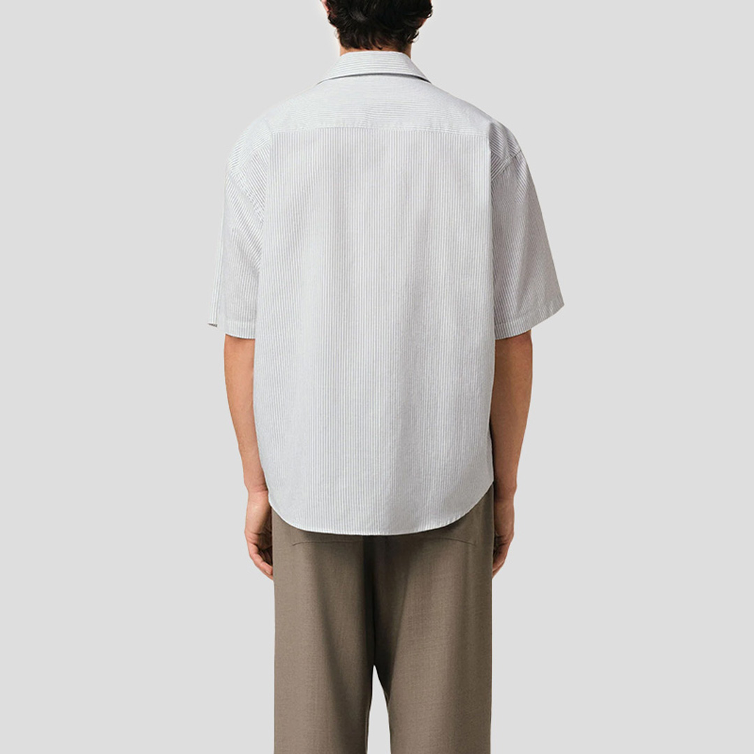 AMI PARIS CAMP COLLAR STRIPE SHORT SLEEVE SHIRT - Image 4