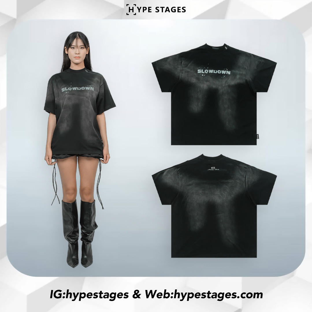 SLOWDOWN WASHED INK SPLASH TEE