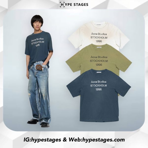 ACNE STUDIO EXFORD DISTRESSED LOGO TEE