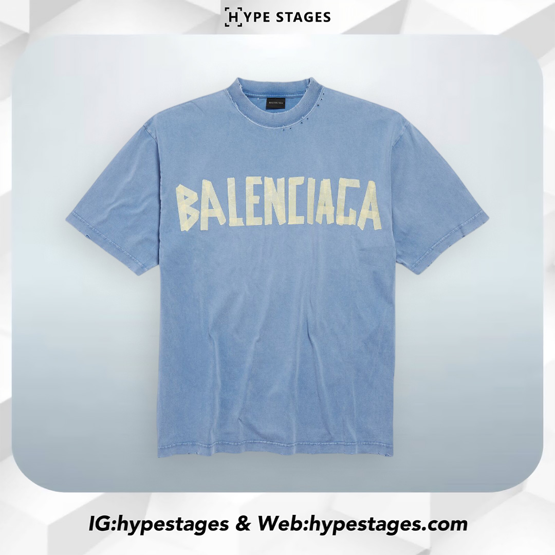 BALENCIAGA BLUE TAPE TYPE TEE