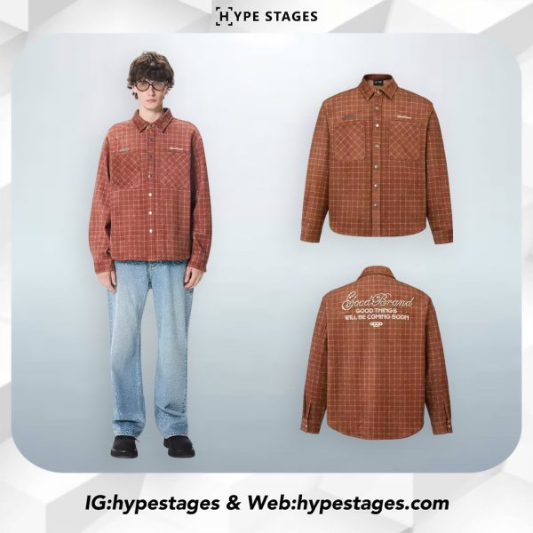 GOODBRAND SUEDE PEARL LOGO SHIRT