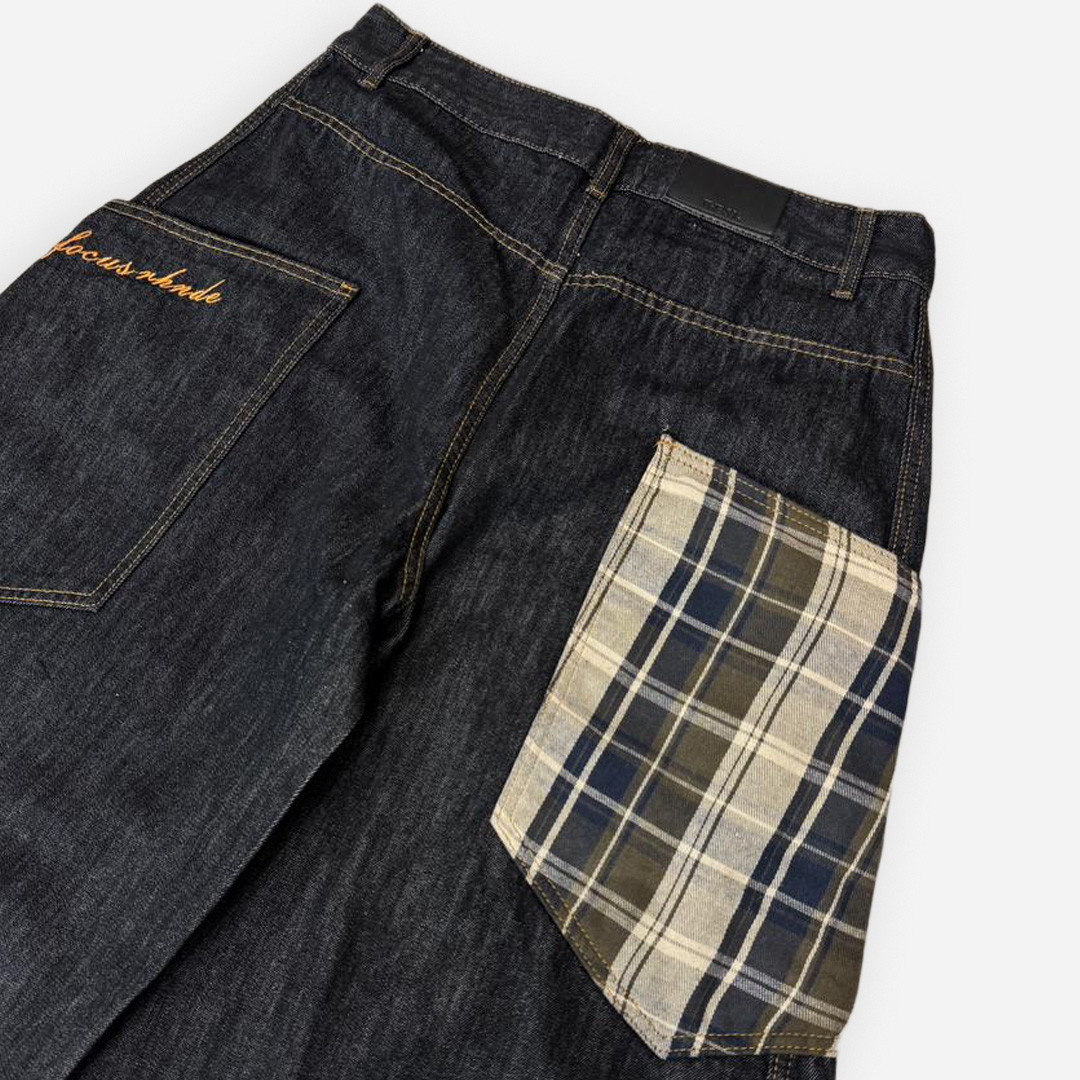 THE 3% DARK WASHED CHECKERED POCKET JEANS - Image 7