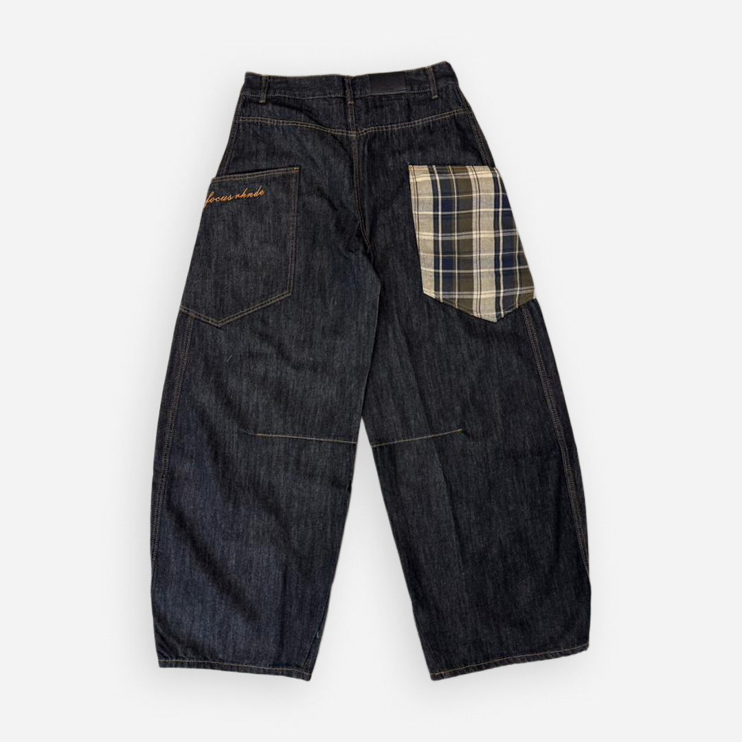 THE 3% DARK WASHED CHECKERED POCKET JEANS - Image 5
