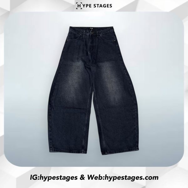 THE 3% DARK WASHED FADED BALLOON JEANS