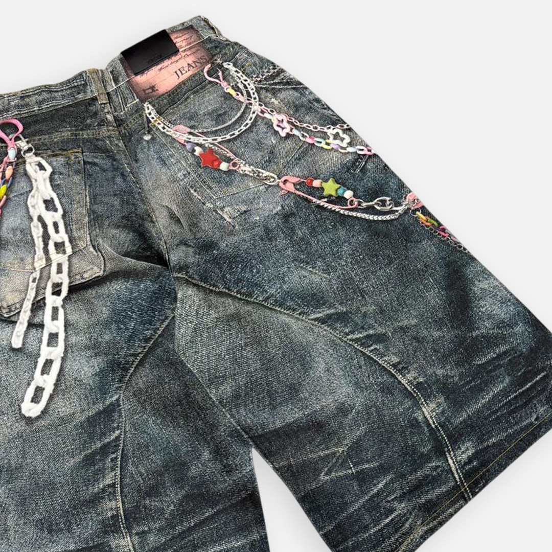 THE 3% RAINBOW CHAIN GRAPHIC JORTS - Image 8