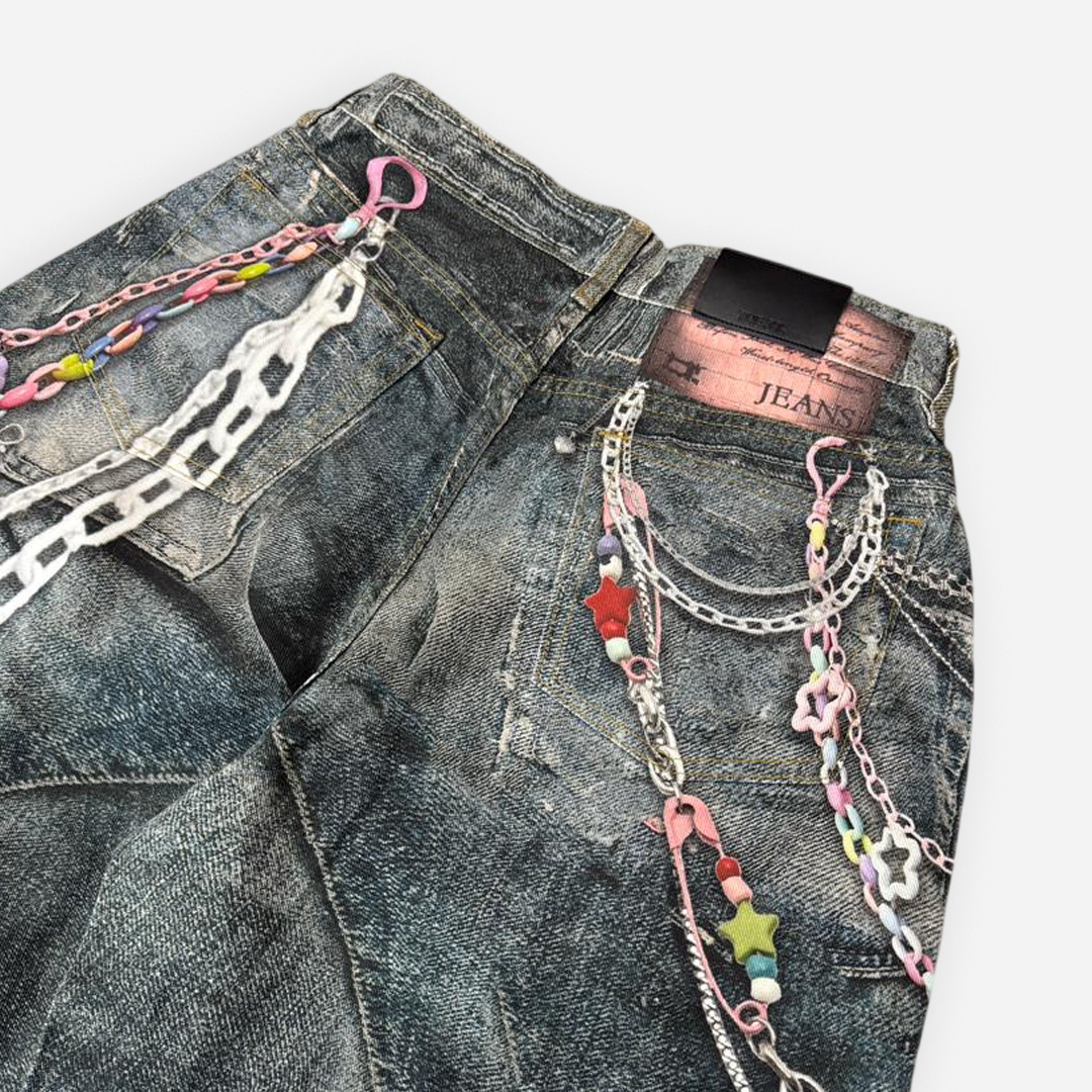 THE 3% RAINBOW CHAIN GRAPHIC JORTS - Image 7